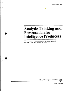 Analytic Thinking for Intelligence Producers Handbook