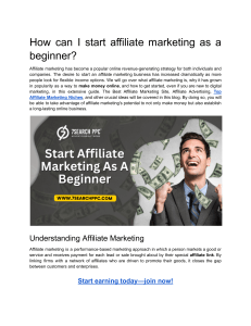 Affiliate Marketing for Beginners: A Step-by-Step Guide