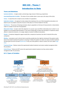 Intro to Data: Definitions, Variables, & Study Design