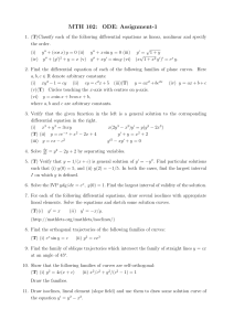 ODE Assignment: Differential Equations Problems