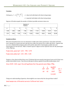 Chi-Square, Punnett & Hardy-Weinberg Worksheet