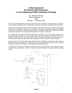 Lime Slaking & Limestone Grinding: Particle Size Reduction