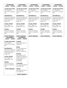 Grade 1 Assignments - Twitter Class