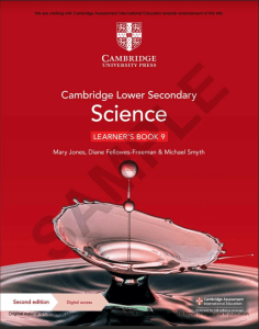 Cambridge Lower Secondary Science Learner's Book 9