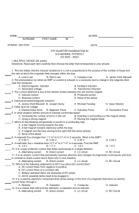 G12 General Physics 2 Exam: Electromagnetism & Optics