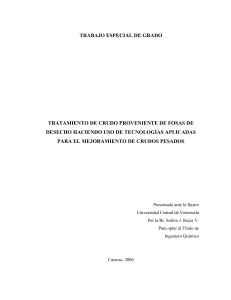 Tratamiento de Crudo de Fosas: Ingeniería Química UCV