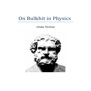 On Bullshit in Physics: A Critical Essay