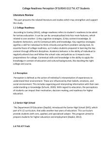 College Readiness: TVL ICT Student Perceptions