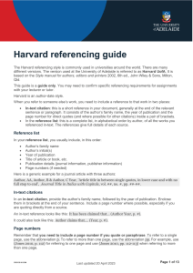 Harvard Referencing Guide - University of Adelaide