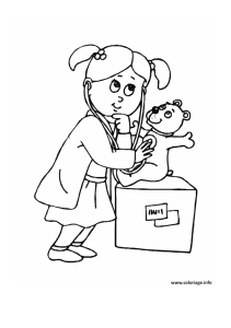 Doctor Teddy Bear Coloring Page