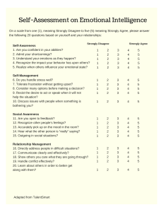 Emotional Intelligence Self-Assessment Questionnaire