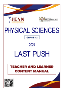 Grade 12 Physical Sciences: Last Push Manual