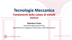 Tecnologia Meccanica: Esercizi sulla Colata dei Metalli