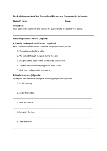 7th Grade Language Arts Test: Prepositions & Poem Analysis