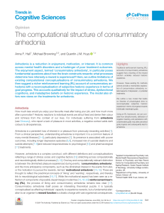 Consummatory Anhedonia: Computational Structure & RL