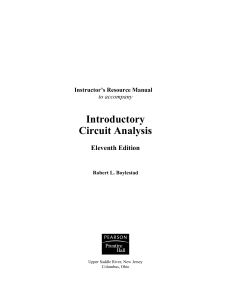 Solution of introductory circuit analysi