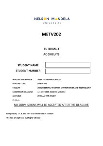 AC Circuits Tutorial: Electrotechnology 2A (METV202)