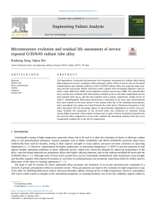 Cr35Ni45 Radiant Tube Alloy: Microstructure & Life Assessment