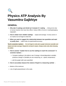 Physics ATP Analysis: Exam & Experiment Guide