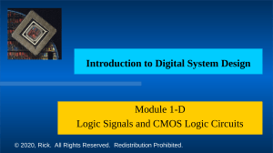 CMOS Logic Circuits: Signals, Gates, and Design