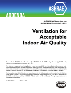 ASHRAE 62.1-2013 Addendum p: Ventilation & Air Quality