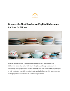 Durable & Stylish Kitchenware for UAE Homes