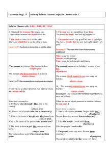 Relative Clauses: Who, Which, That, Whose, Where, When