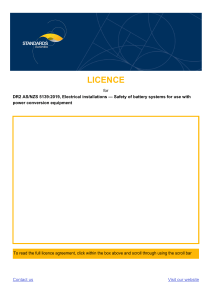 AS/NZS 5139 Draft: Battery System Safety Standard