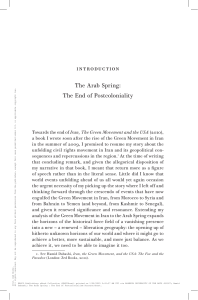 The Arab Spring: End of Postcoloniality - Book Intro