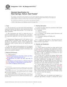 Steel Spring Specification: ASTM A125 Standard