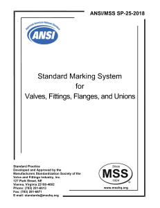 ANSI/MSS SP-25: Valve, Fitting, Flange Marking Standard