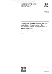 ISO 9016: Impact Tests on Welds in Metallic Materials