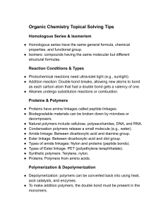 Organic Chemistry Solving Tips: Homologous Series & Polymers