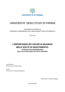 Tesi di Dottorato: Valore di Bilancio e Scelte di Investimento