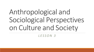 Culture & Society: Anthropological & Sociological Perspectives