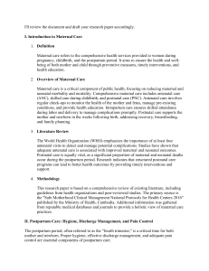 Maternal & Postpartum Care: A Research Overview