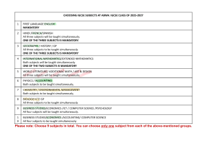 IGCSE Subject Choices at ABWA: 2025-2027