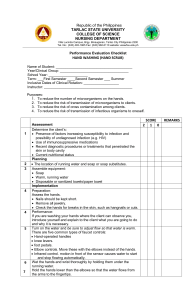 Hand Washing & Gloving Performance Checklist - Nursing