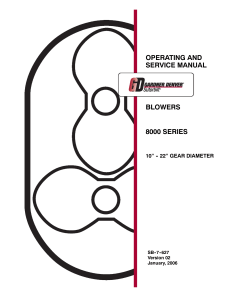 Sutorbilt Blowers 8000 Series Operating & Service Manual