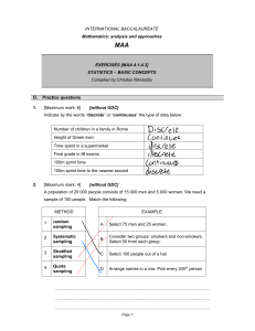 Statistics Exercises: Analysis and Approaches