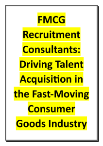 FMCG Recruitment Consultants: Hiring Top Talent