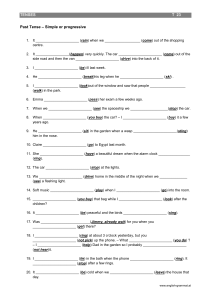 Past Tense Practice: Simple vs. Progressive Worksheet