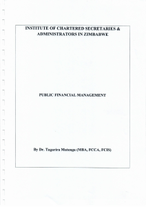 Public Financial Management - Zimbabwe Course Material