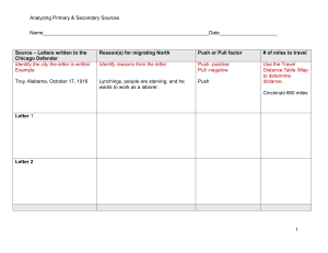 Analyzing Great Migration Primary Sources Worksheet