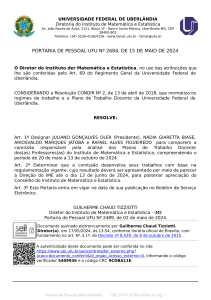 Portaria UFU: Análise de Planos de Trabalho Docente IME