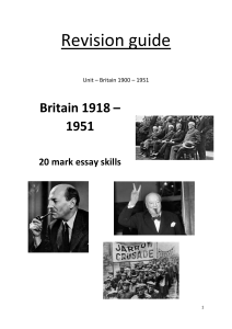 Britain 1900-1951 Revision Guide: Essay Skills