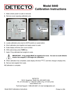 Detecto Model 8440 Scale Calibration Instructions