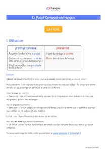 Le Passé Composé : Fiche de Grammaire Française