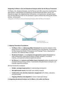 Integrating Māori Frameworks: Te Whare o Oro & Situational Analysis