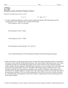 Population Genetics & Hardy-Weinberg Practice